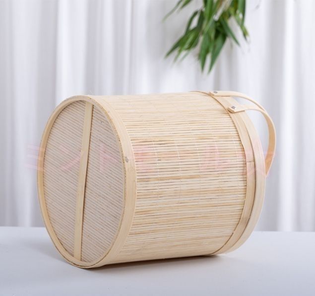 新品・未使用】 推薦 竹製 茶器 收納 茶盒 水果籃 提籃籠 竹編