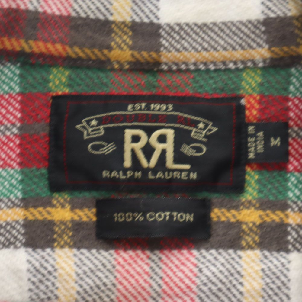 RALPH LAUREN　チェックシャツ　Lサイズ　インパクト21 レア物 RRL インパクト21社製 チェック柄 長袖 シャツ M 赤系 ダブルアール