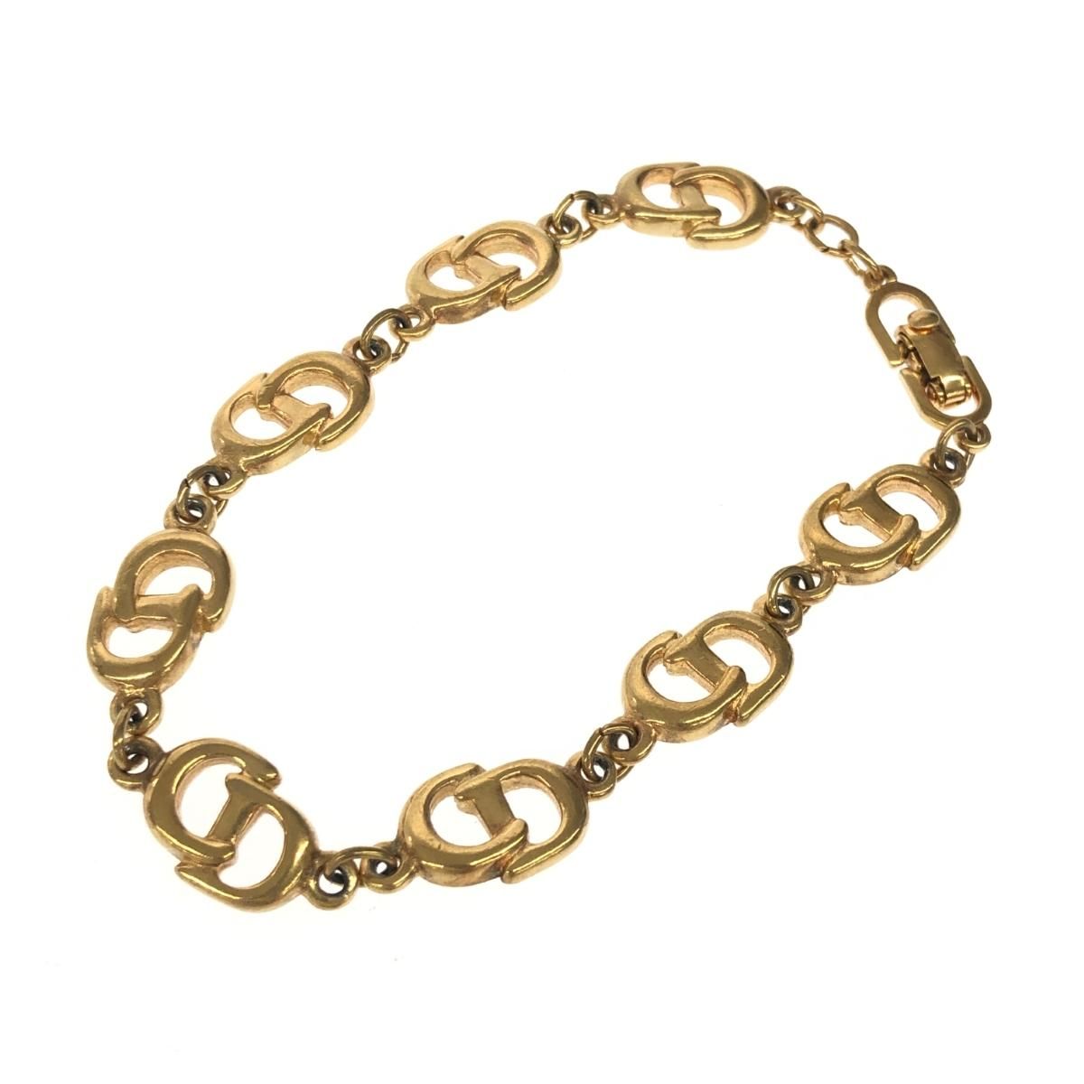 良好 Christian Dior クリスチャンディオール ヴィンテージ ブレスレット ゴールド GP レディース CDロゴ 240001145544