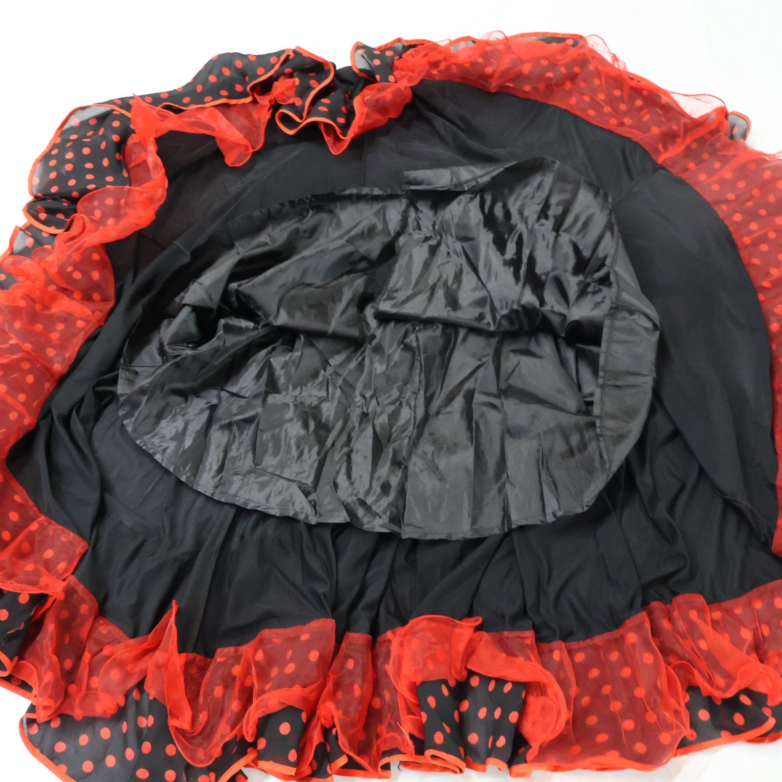 フラメンコドレス 赤黒水玉 prima boutique 美品 フラメンコ衣装】ブラック prima boutique プリマ