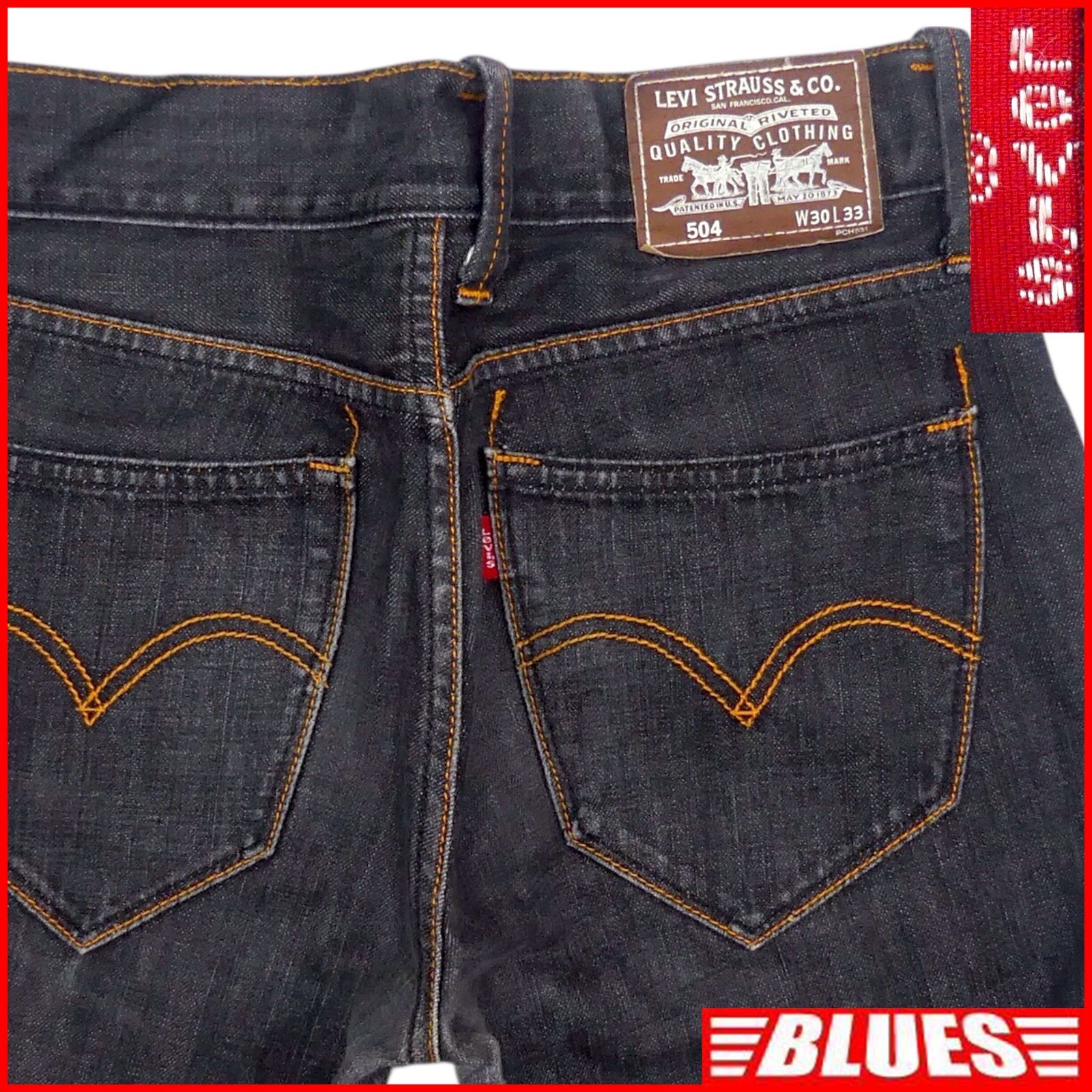 Levis リーバイス504 W30 デニム 濃紺 ジーンズ ジーパン 古着 メンズ 