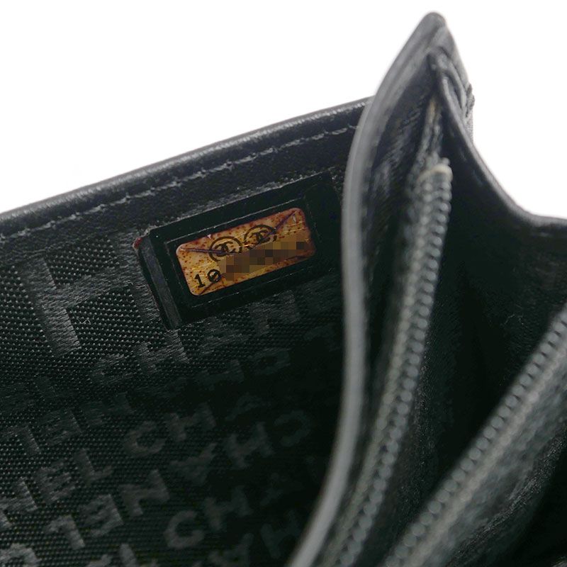 CHANEL シャネル マトラッセ 長財布 レザー ブラック シャネル CHANEL 2つ折り長財布 レザー ブラック マトラッセ