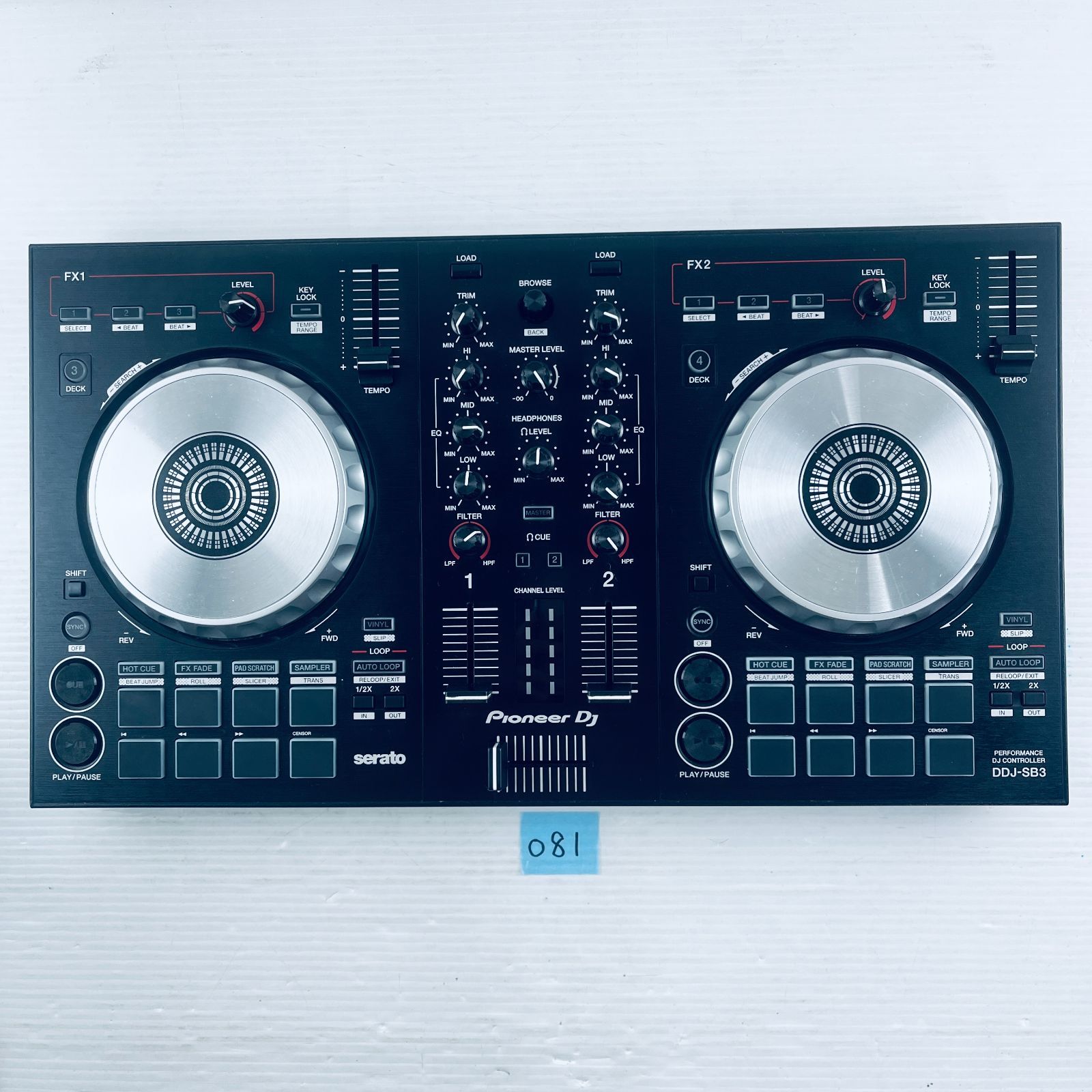 081 動作未 やや難あり Pioneer DJ コントローラー DDJ-SB3 パフォーマンス DJプレイ PAD SCRATCH FX FADE 本体のみ パイオニア serato セラート