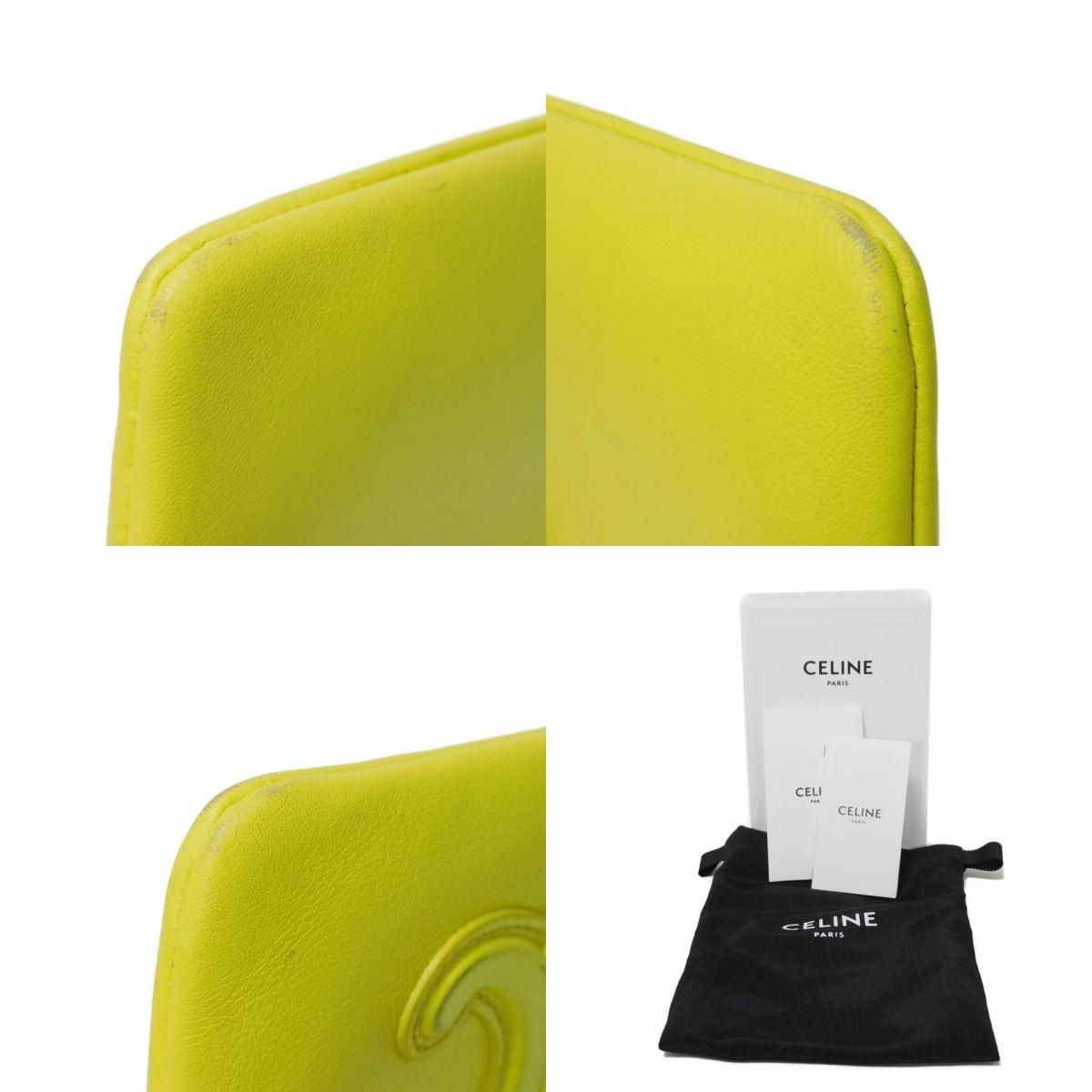 CELINE セリーヌ コイン ＆ カードポーチ 現行 スムース カーフ ライム 