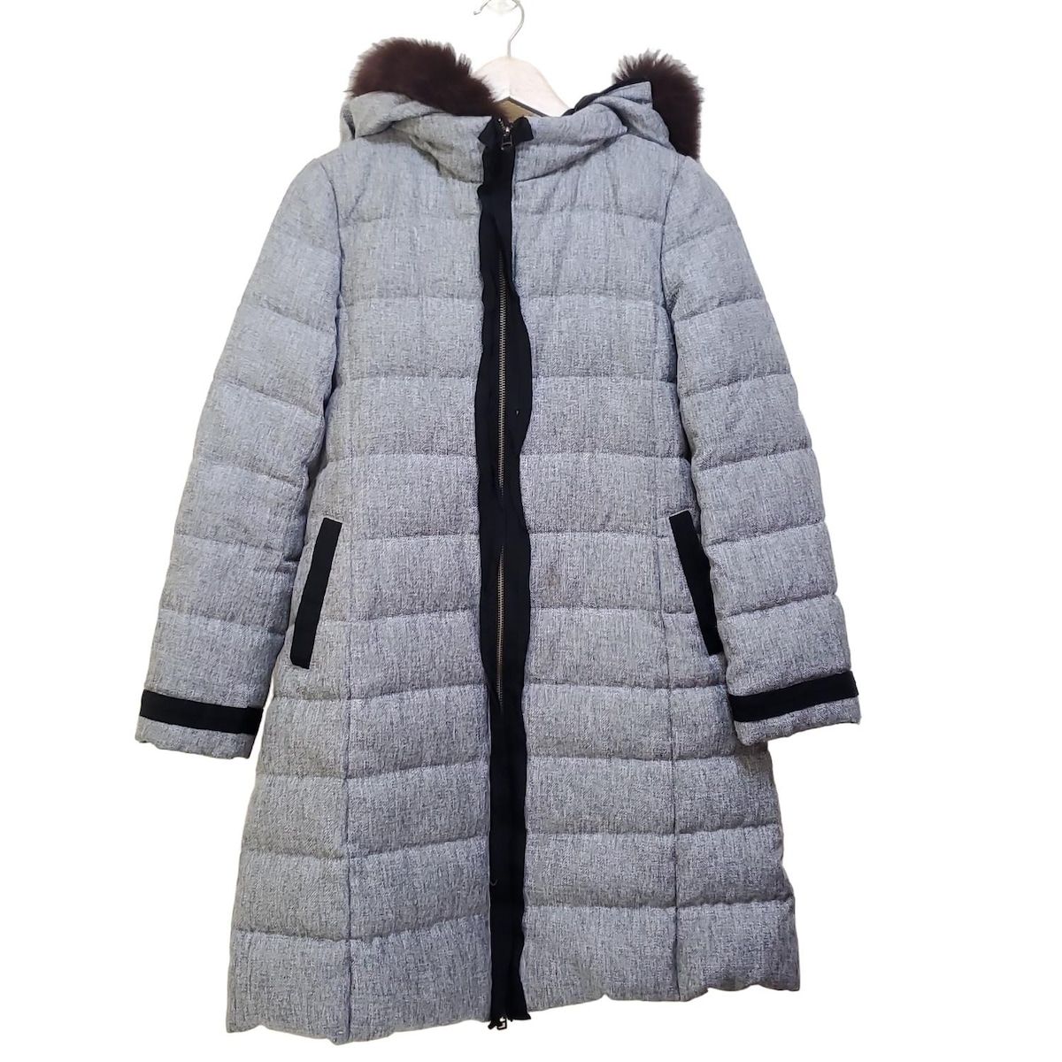 【S.N】LANVIN en Bleu グレー ダウンジャケット 38 LANVIN en Bleu グレー ダウンジャケット 38 即発送 ランバンオン