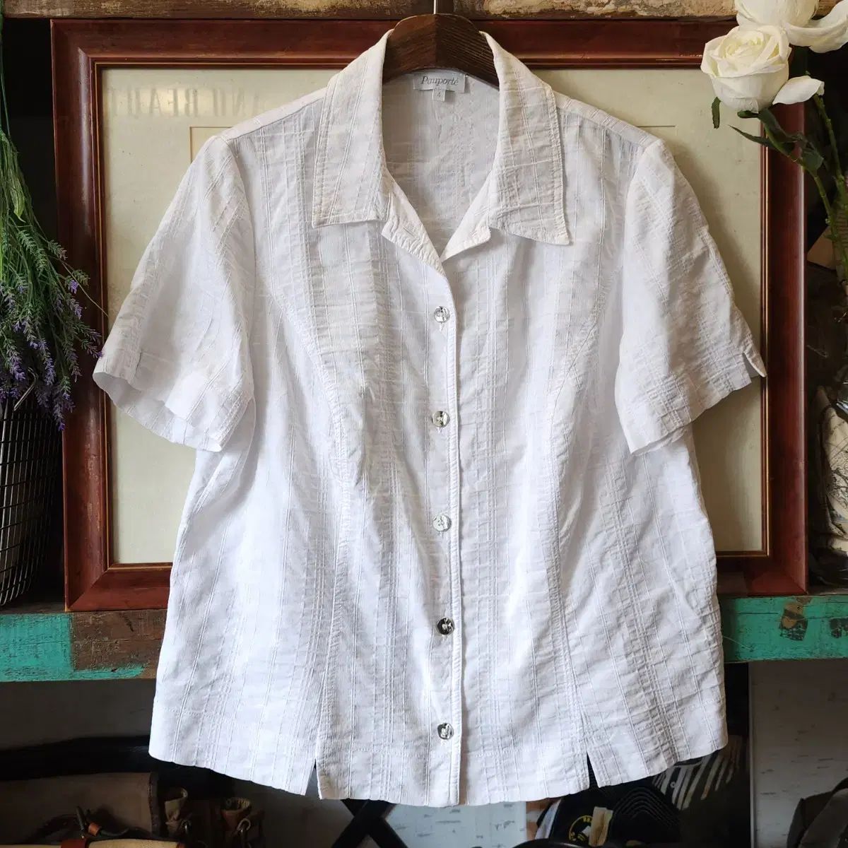 ヨーロッパ ヴィンテージ シャツ 半袖 ブラウス 90s 80s ビンテージ 柄 ヨーロッパ ヴィンテージ シャツ 半袖 ブラウス 90s 80s