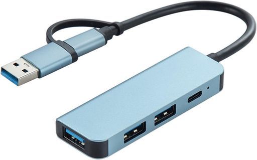 Levienyusbハブ(4-in-1)[USB/Type-C両対応]増設拡張4ポートHub高速データ転送延長ケーブル軽量コンパクトノートPC/PS5/PS4/Xbox/Surfaceに対応USBハブテレワークリモート