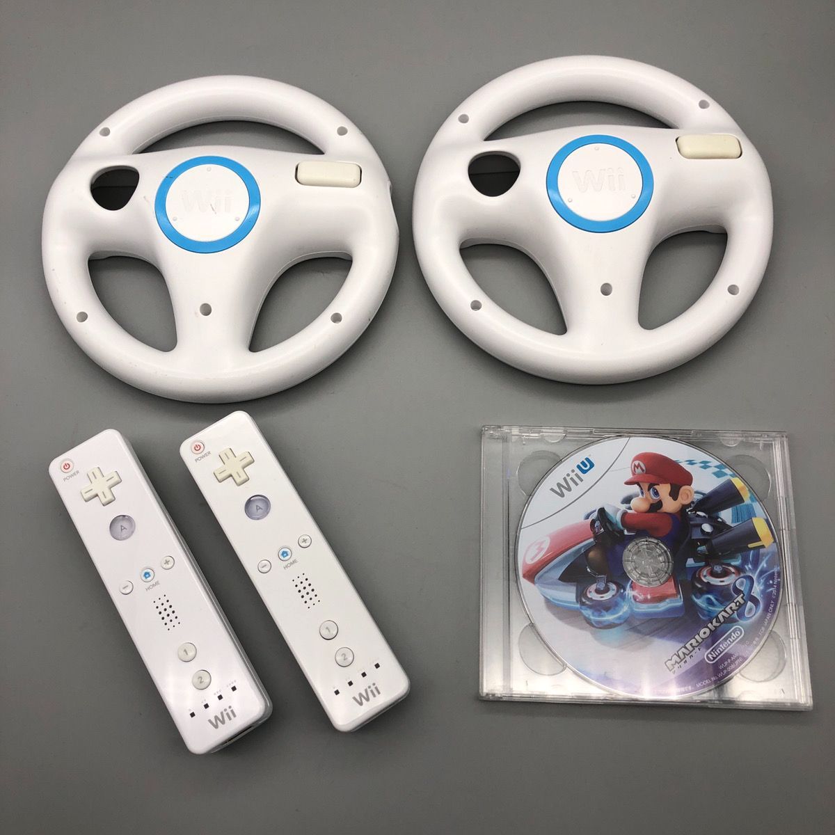 【動作確認済】Wiiリモコン　ハンドル　マリオカート８WiiU　セット　ニンテンドー　任天堂　Wii　WiiU　　122-1