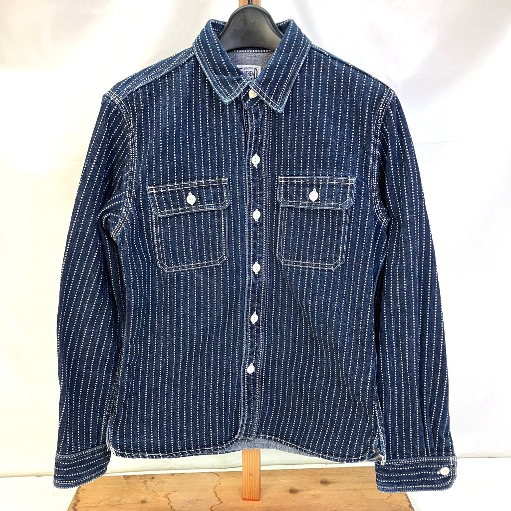 01w-1567 ザフラットヘッド THE FLAT HEAD  ウォバッシュ ワークシャツ 7014W サイズ38 メンズ デニムシャツ  長袖シャツ  【中古品】