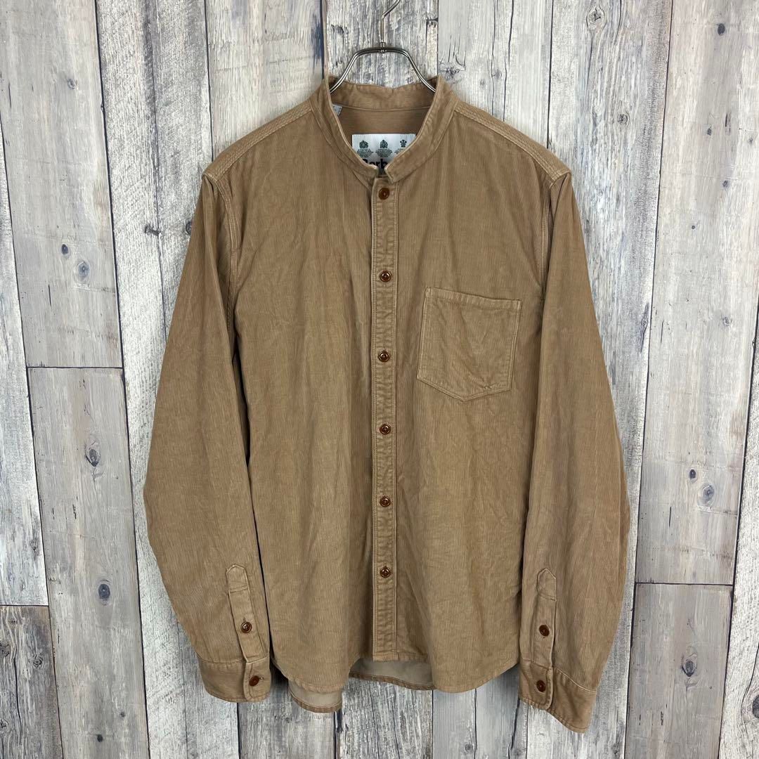 Barbour バブアー 長袖 ノーカラー コーデュロイ ドレス シャツ M
