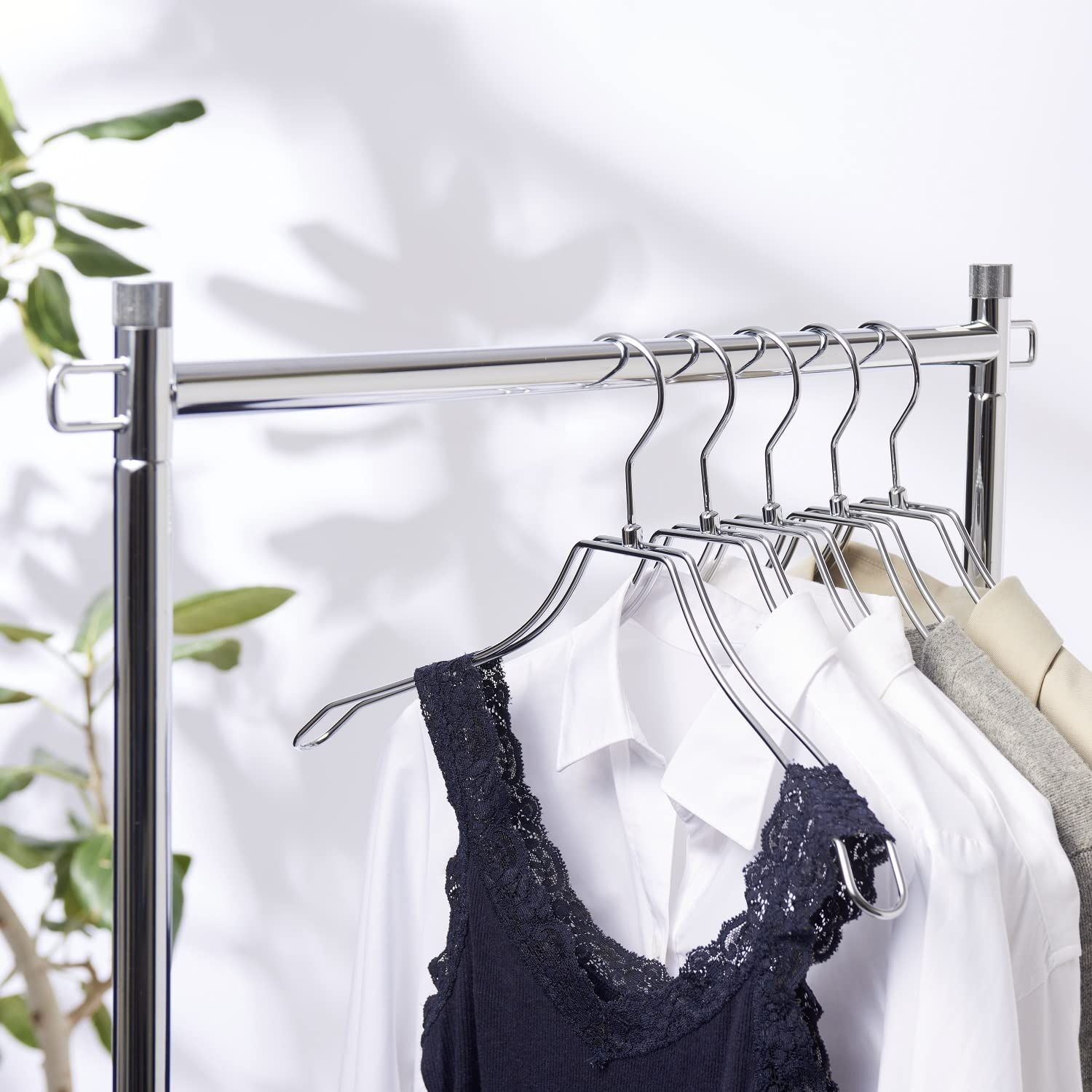 数量 ハンガー スチール 幅38cm ダブル 10本組 タマトシ クロームメッキ