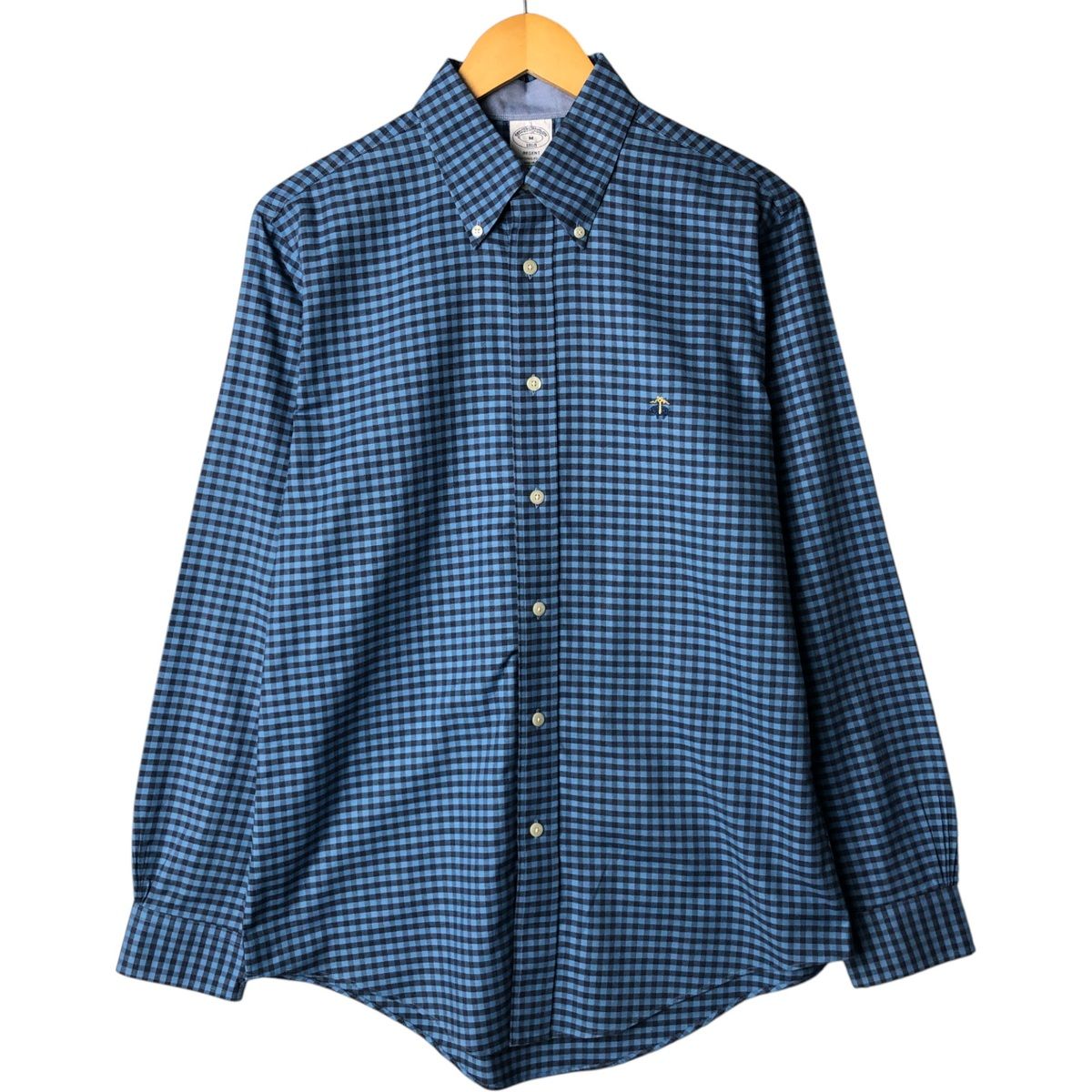 古着 ブルックスブラザーズ Brooks Brothers 1818 REGENT ギンガムチェック 長袖 ボタンダウンチェックシャツ メンズM相当/eaa570346