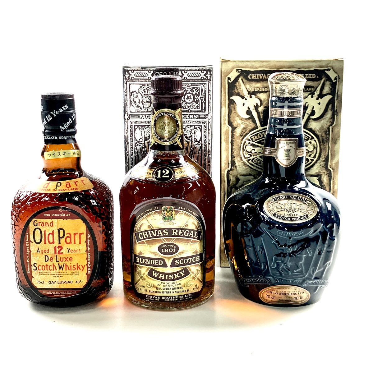 スコッチウイスキー3本、ミニボトル2本セット(古酒)