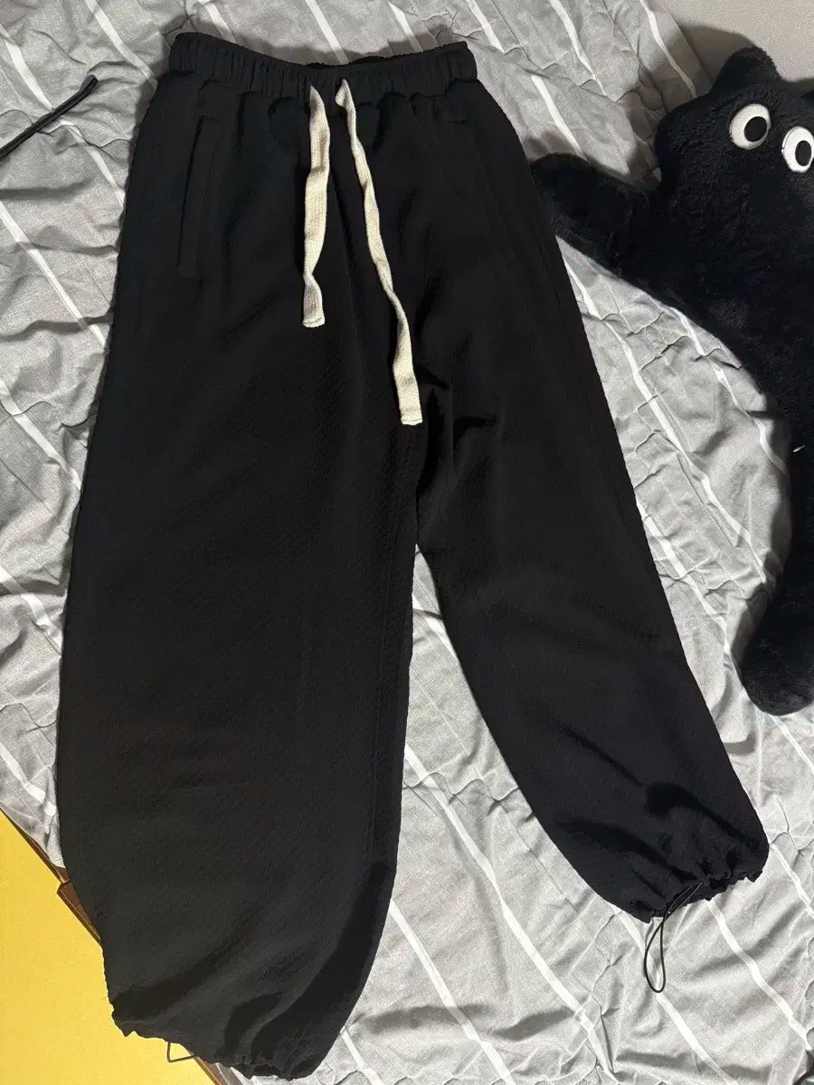 Nonnod カプリ パジャマ パンツ ジャカード 黒 1size