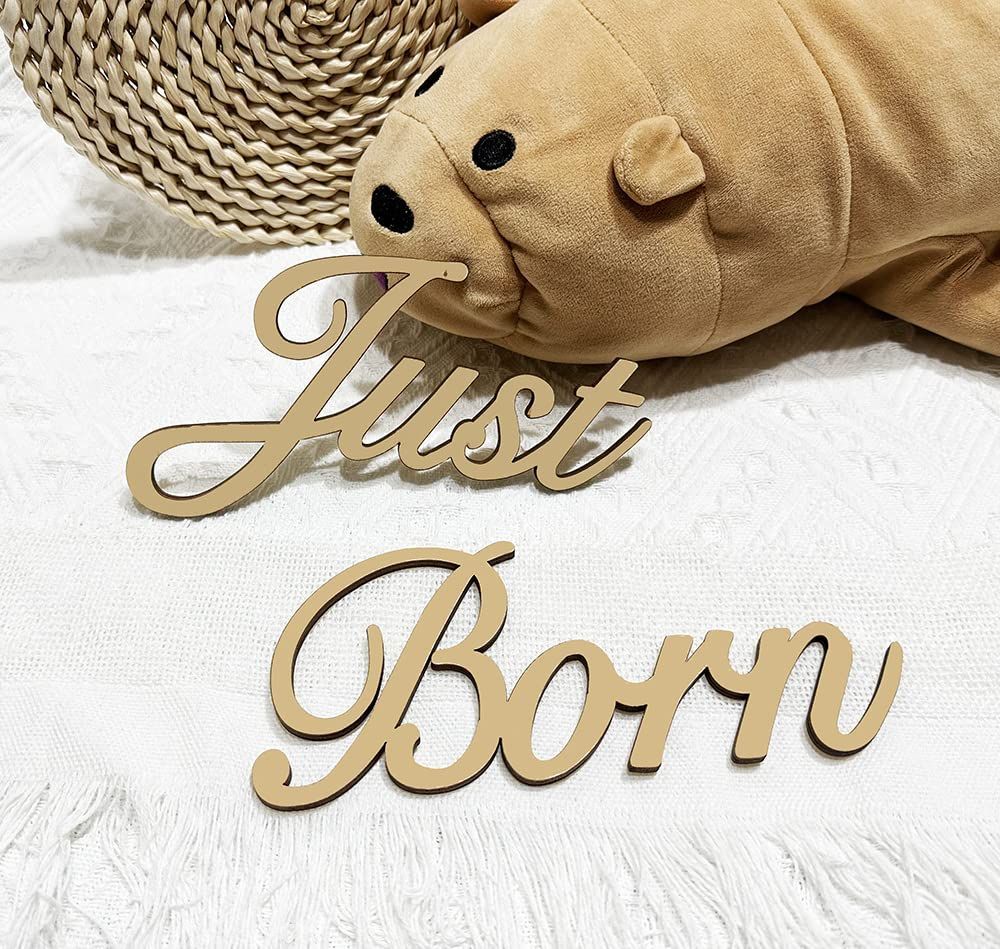 レターバナー 木製 ベビー 撮影アイテム 撮影小物 マンスリーバナー 出産祝い ウッドレター グッズ 月齢フォト Born 新生児Just ニューボーンフォト