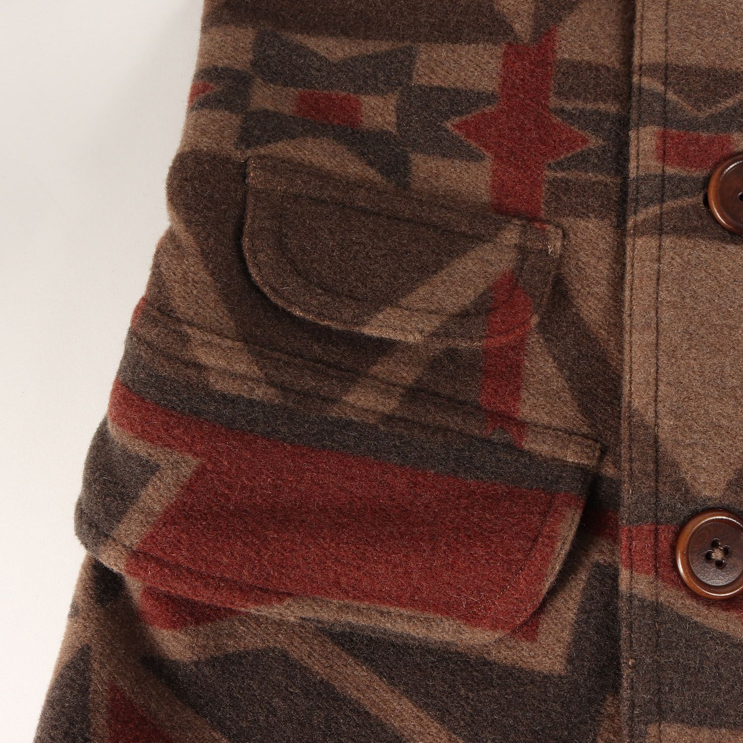 美品 RRL コート サイズ:M 18AW ネイティブ柄 メルトンウール ショール 