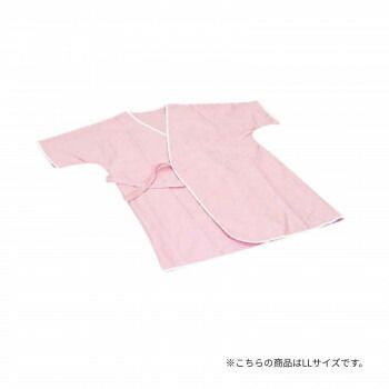 高田ベッド製作所 ゆかた患者衣 前開き健診衣 綿100％ LLサイズ ピンク TB-622