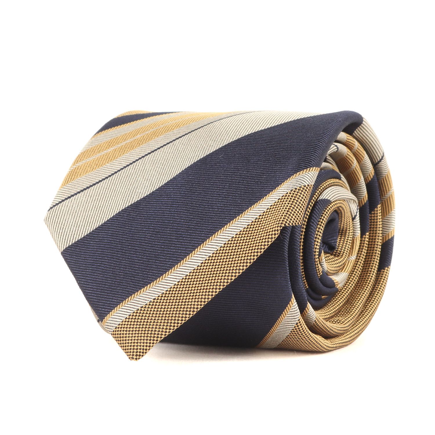 美品✨】フランコバッシ BASSI×BASSI ストライプ 黒水黄土 ネクタイ