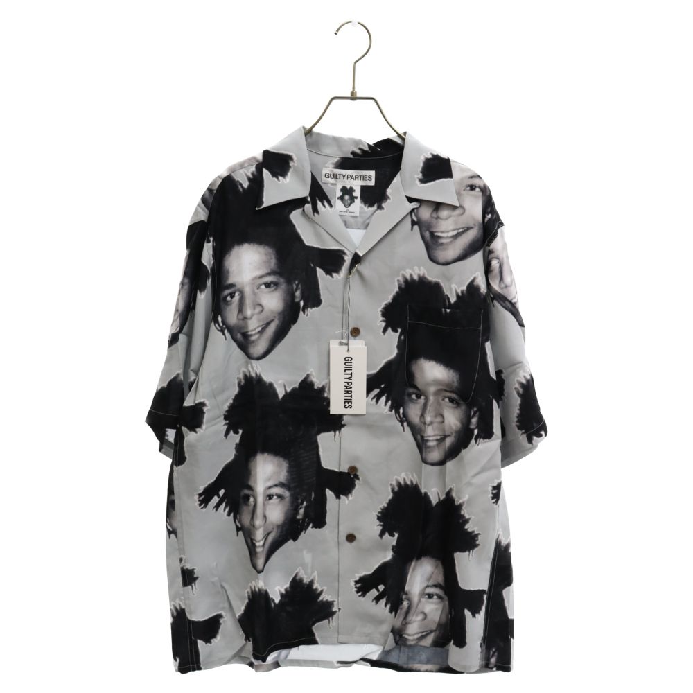 23SS ワコマリア バスキア SIZE:L 半袖 ハワイアンシャツ グレー  