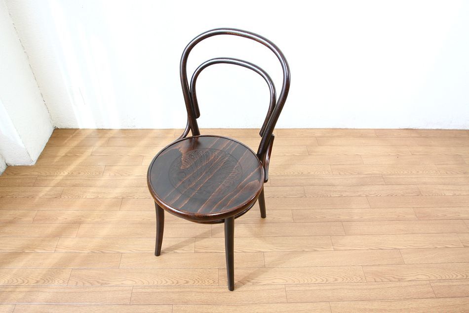 カリメル③ THONET 黒 樹脂&ウッド製椅子　一脚 オリジナルトーネットThonet No.20 ベントウッドチェア