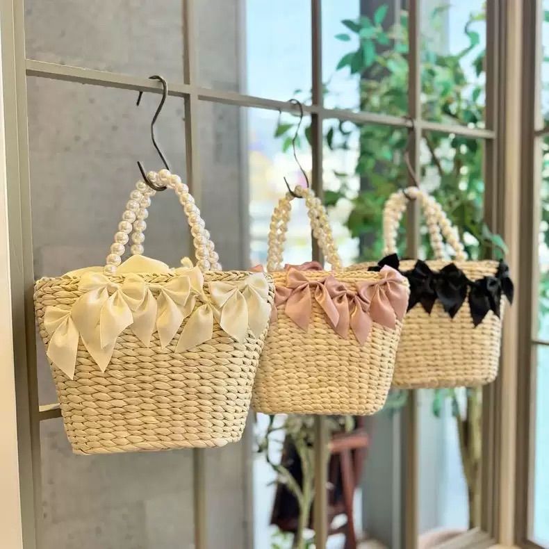 Maison de FLEUR メゾンドフルール リボン付きかごバッグ