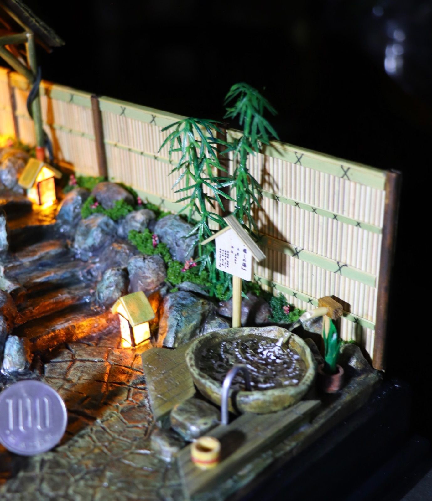 ミニチュア老舗旅館の温泉 ジオラマ ハンドメイド - メルカリ