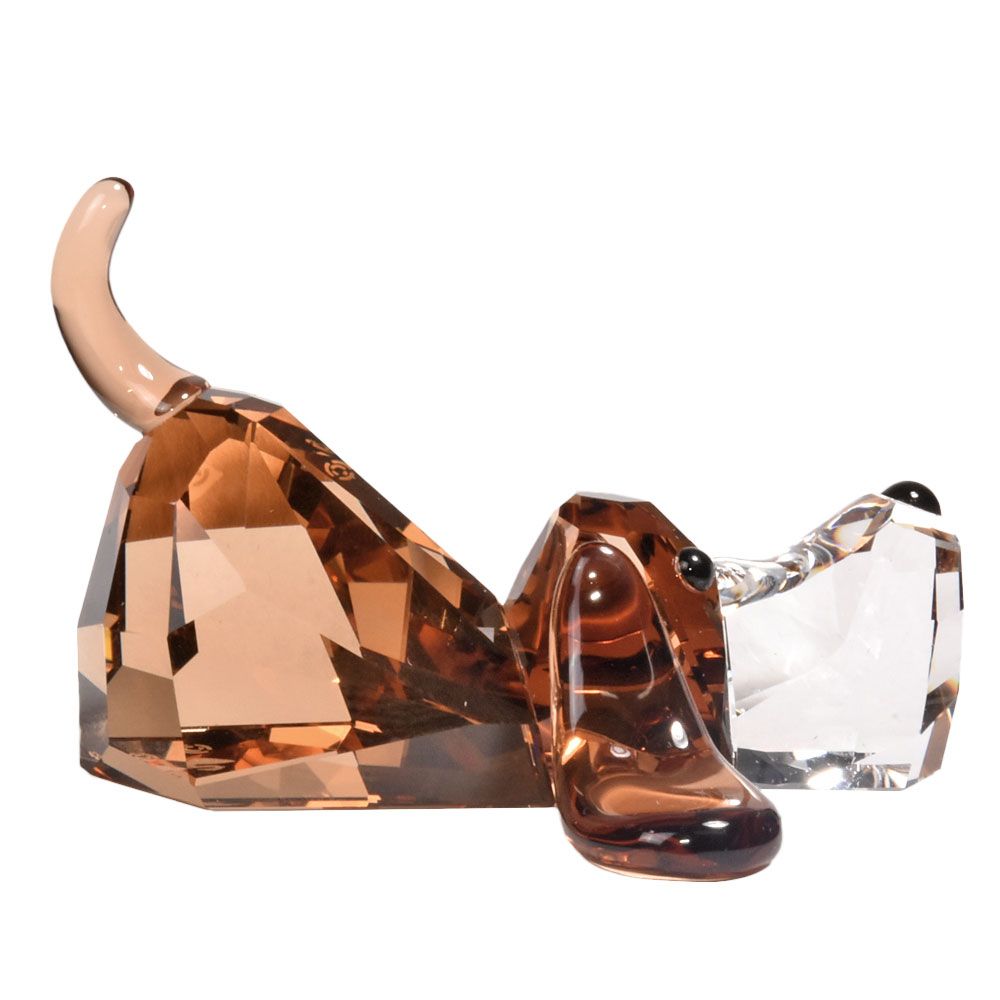 SWAROVSKI - スワロフスキー SWAROVSKI ラブロッツ ペッピーノ オブジェ 置物 935720 クリア ブラウン 犬 バセットハウンド【中古】 スワロフスキー SWAROVSKI ラブロッツ ペッピーノ オブジェ 置物