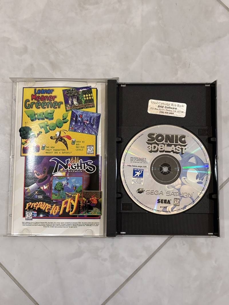 セガサターン SONIC 3D BLAST ソニック3Dブラスト 音楽 CD 海外 音出し 済み UP786_INFO