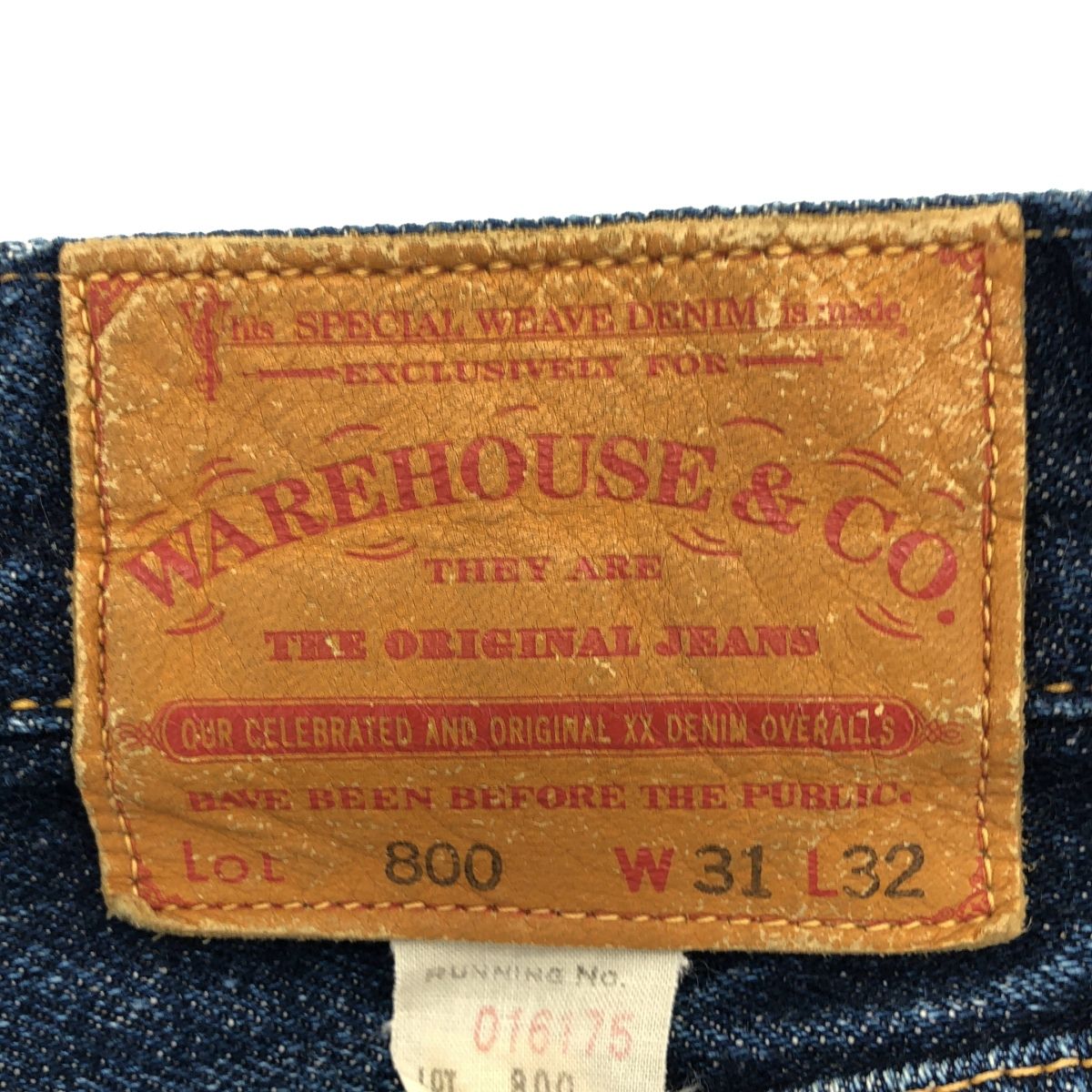 WAREHOUSE & CO. 800 W31 L32 ダークブルー デニム WAREHOUSE & CO. 800 W31 L32 ダークブルー デニム WAREHOUSE