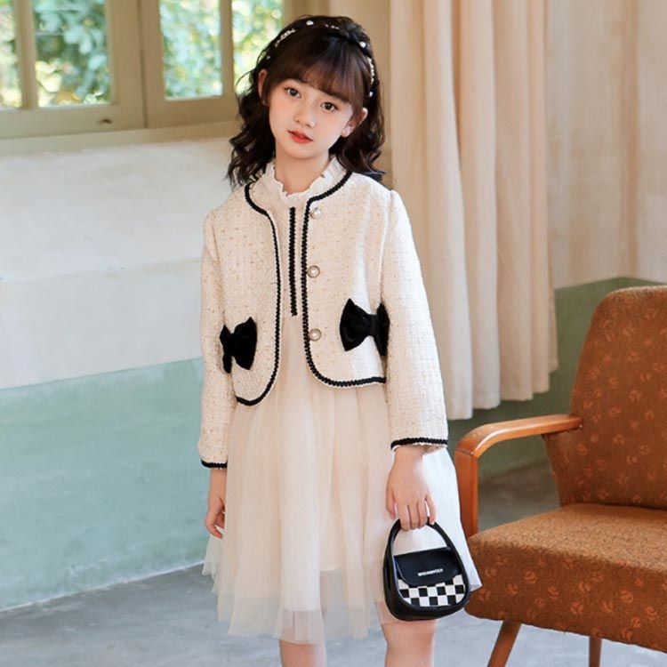 美品♡ハロッズ ツイード ノーカラー ジャケット サイドライン ラメ 1