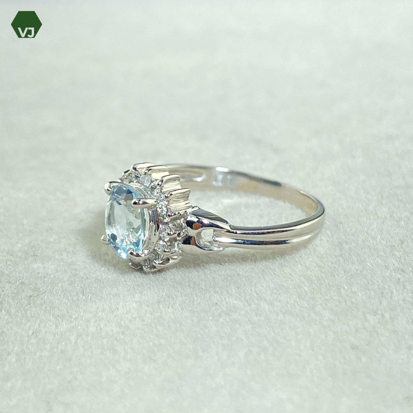 27-09】アクアマリン ダイヤモンド リング D0.11ct【中古】【PT900  