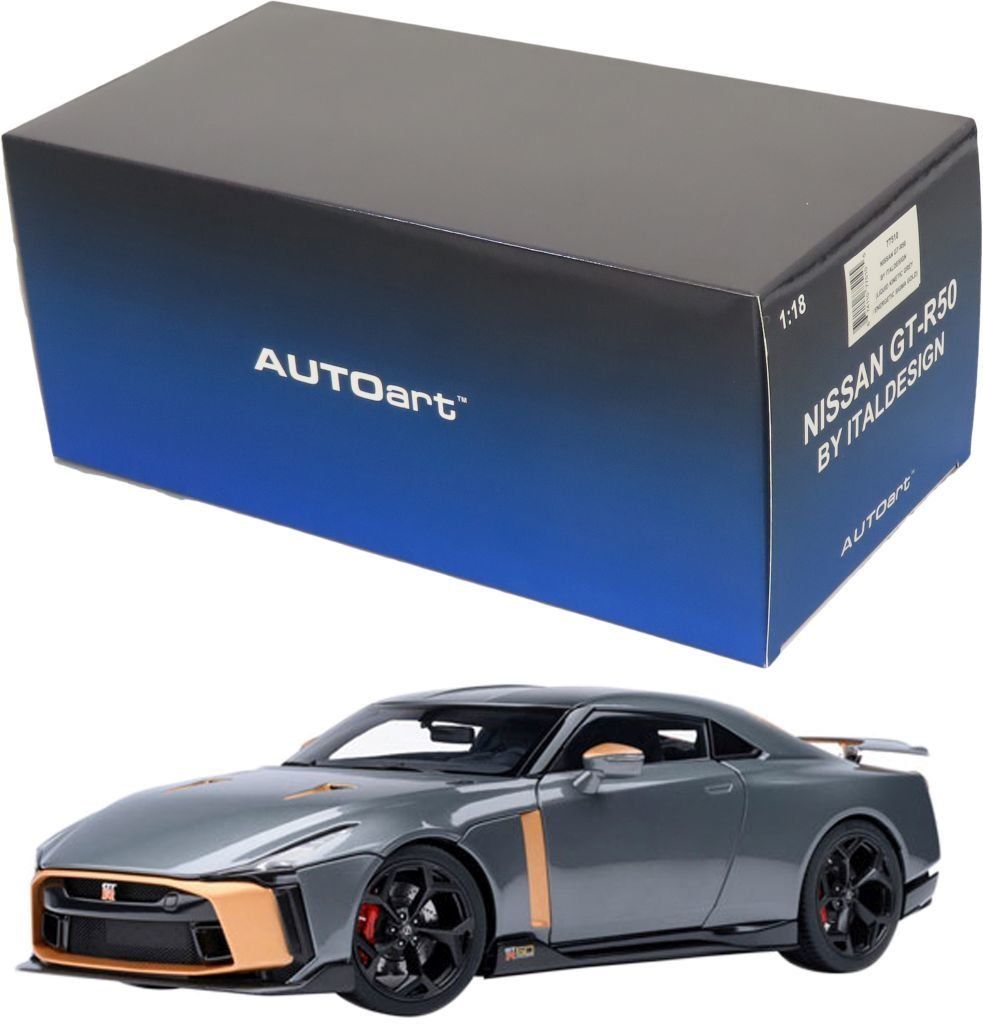 日産イタリアデザインGTR GTR50ミニカー 1/18 グレー/ゴールド オートアート コンポジット 1/18 日産 GT-R50 by イタルデザイン