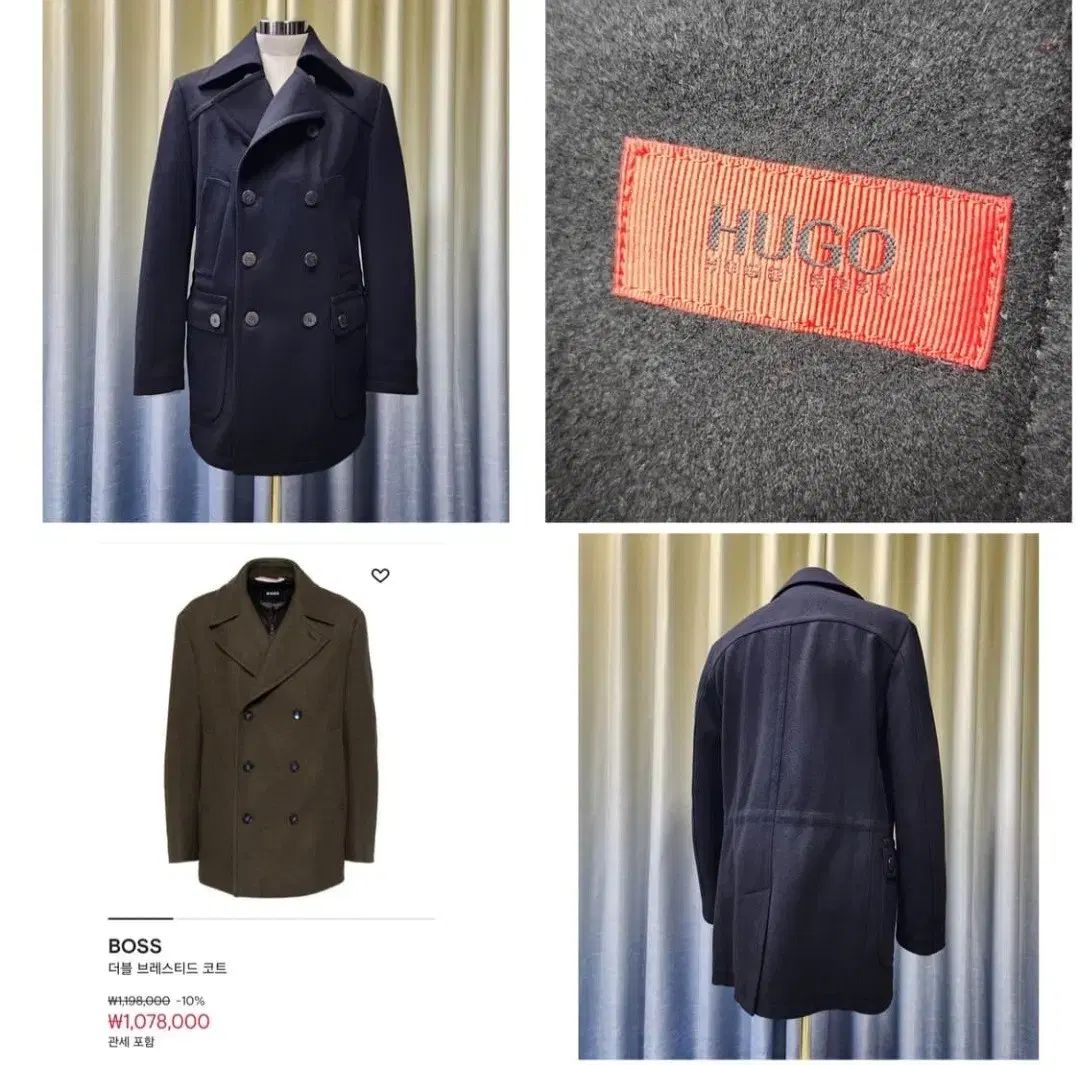 正規品 ボス ダブル ブレステッド コート | 黒 | S 95 100