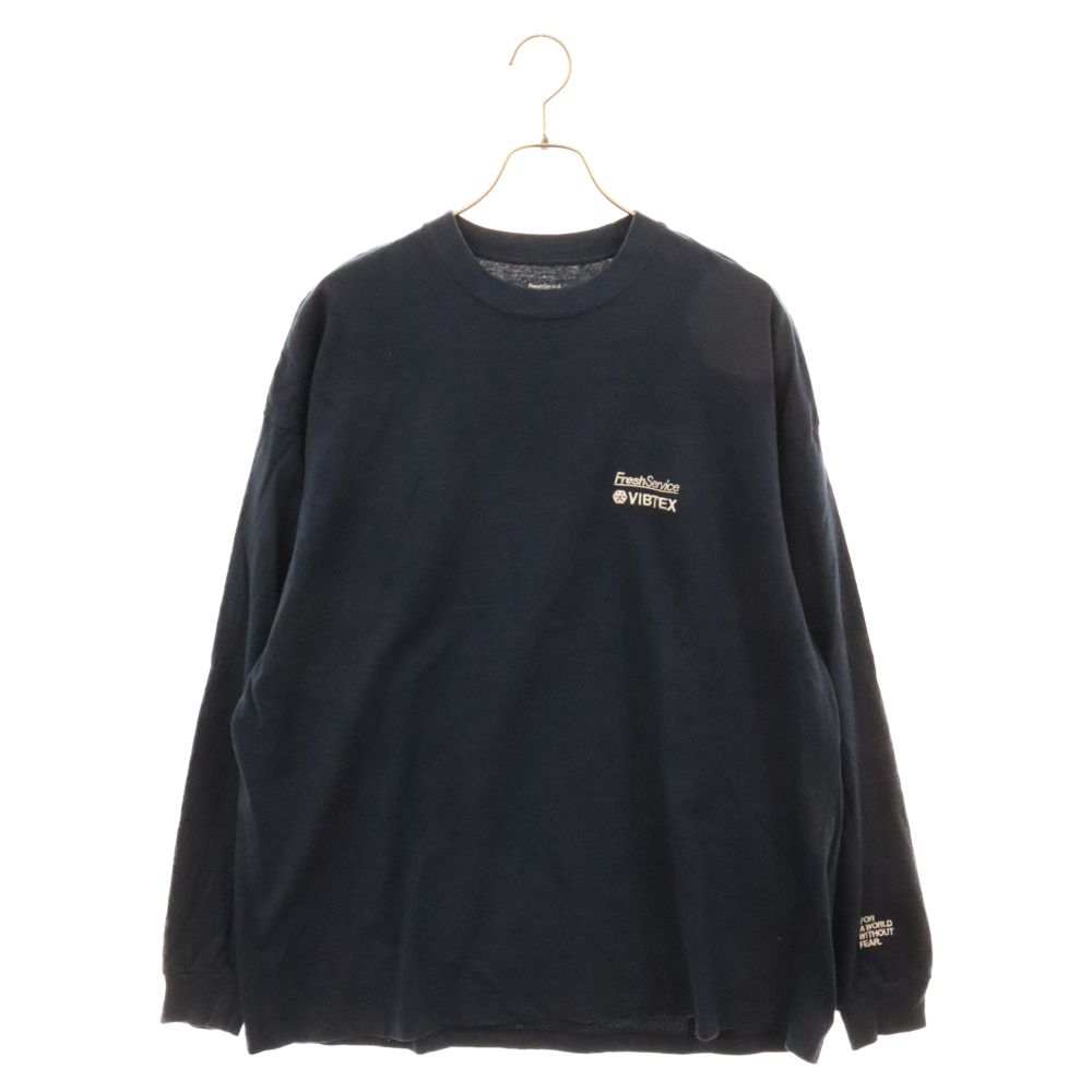 FreshService (フレッシュサービス) Logo Embroidery L/S Tee ロゴ刺繍 長袖Tシャツ ロンT カットソー ネイビー