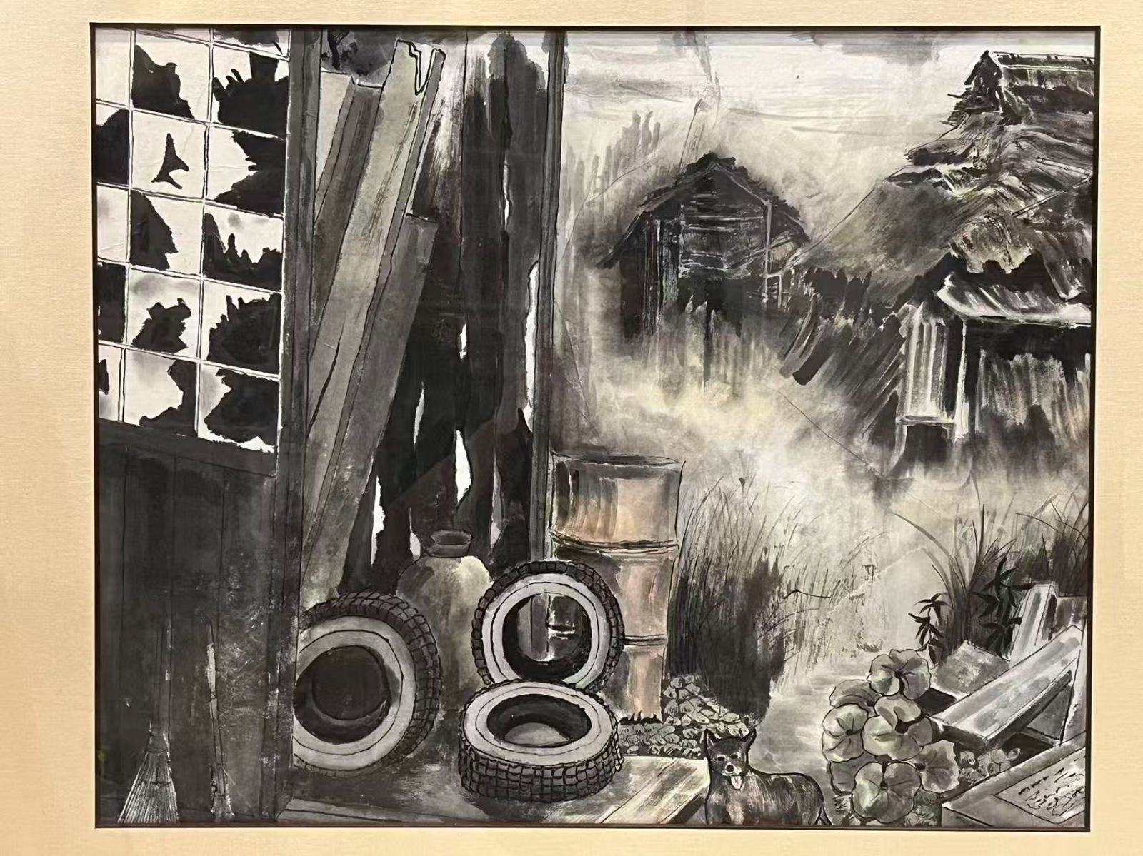 額 水墨画 日本画 風景画 額装 額入り 美術 芸術 壁掛け飾り