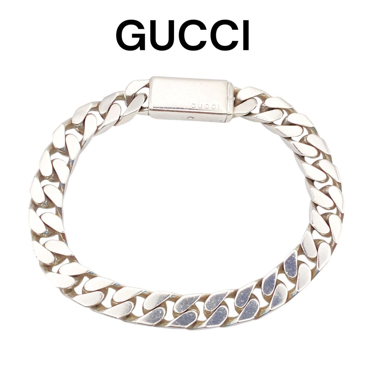 返品OK】GUCCI グッチ 喜平 925 シルバー チェーン ブレスレット 21cm