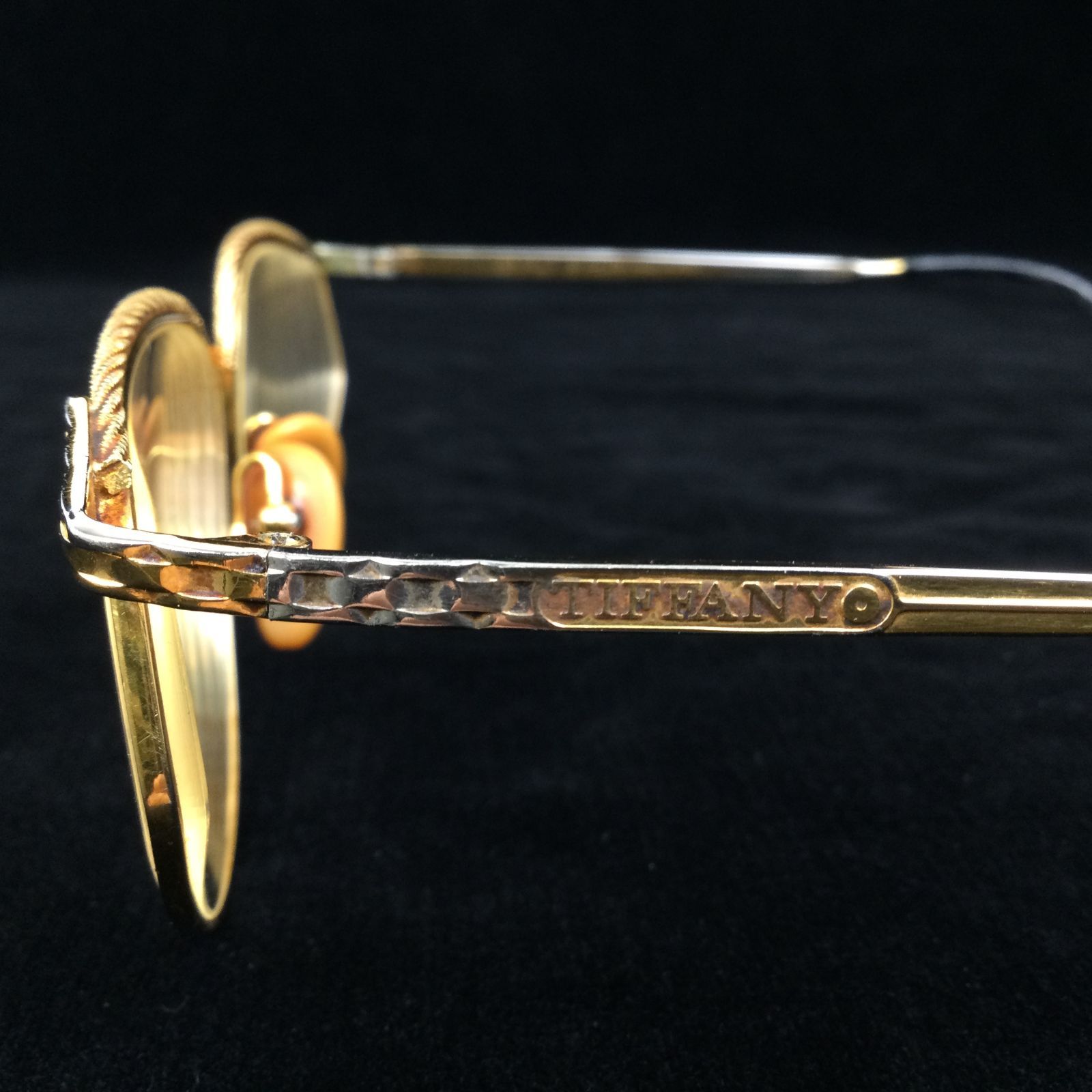 1311 vintage TIFFANY LUNETTES 23k gold plated glasses ゴールドフレーム ティファニー ルネッツ  眼鏡フレーム 先セル 鼻パッド ムービングパッド 付き - メルカリ