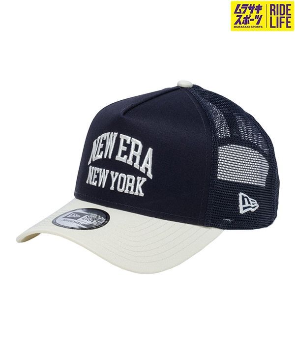 【ムラスポ公式】新品 NEW ERA/ニューエラ 9FORTY A-Frame トラッカー Classic College ネイビー/クローム 14109735 キャップ