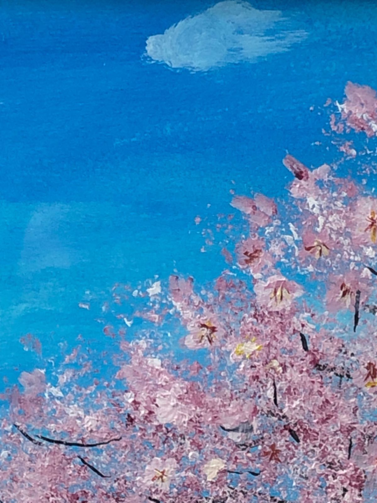 绘画「桜並木」アクリル絵/新品額縁 绘画「桜並木」アクリル絵/新品額縁 - メルカリ