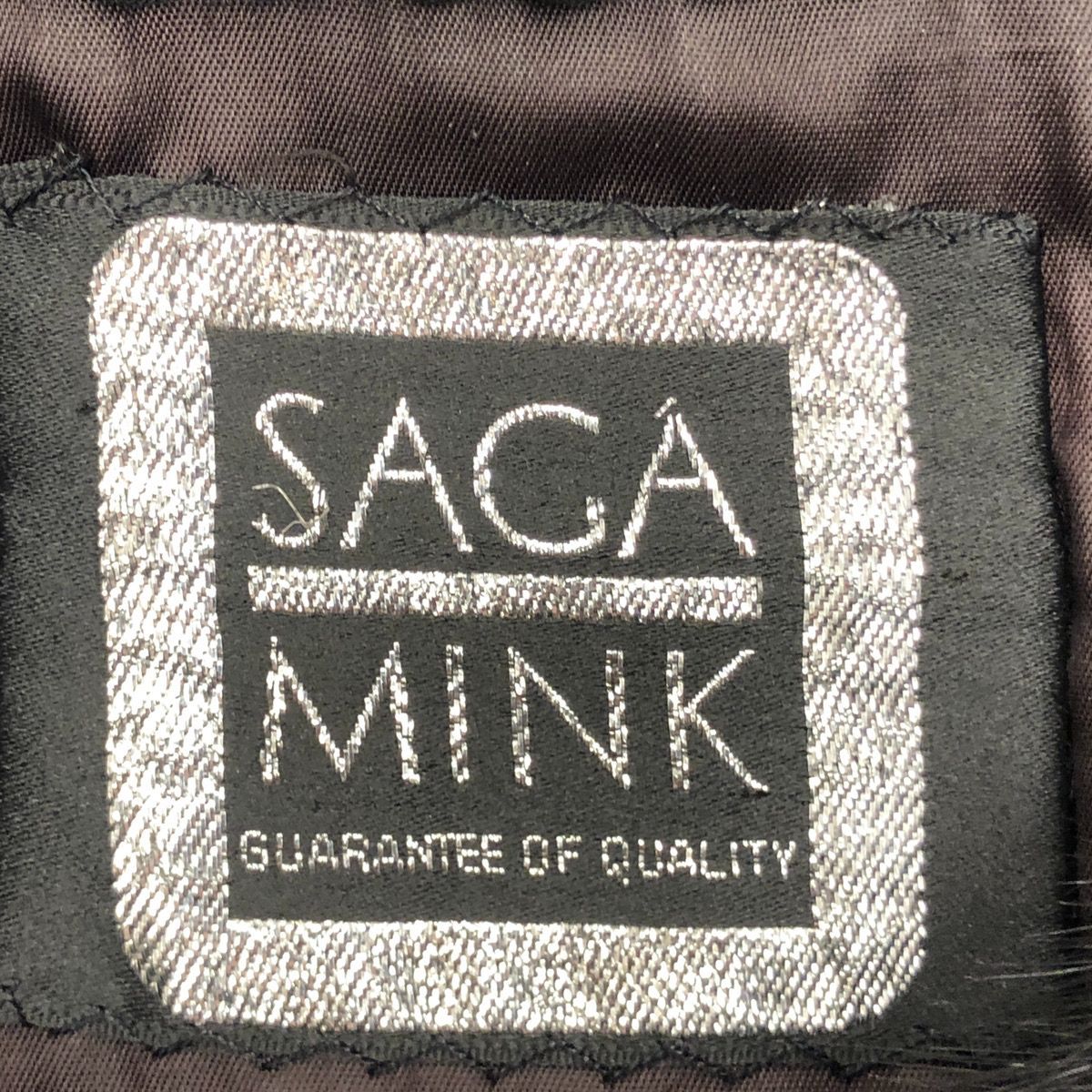 SAGA MINK サガミンク SUPERB QUALITY RANCHED MINK ファーコート 毛皮 コート ジャケット リアルファー 高級  ファー ネーム入り 大きめサイズ BLACK ブラック 黒 15号 2XL相当