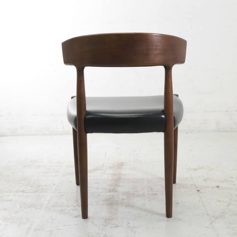 ダイニングチェア 座面本革張り