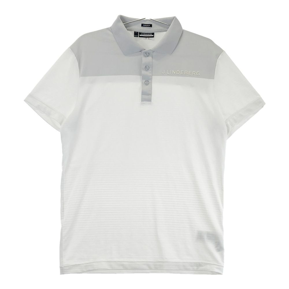 サイズ：S J.LINDEBERG ジェイリンドバーグ 半袖ポロシャツ ボーダー柄