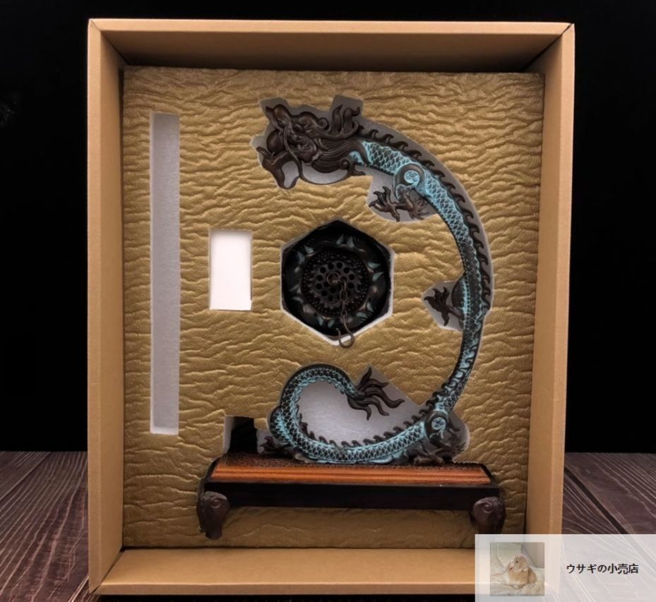 新品・未使用】銅 細工 彩藍蓮華龍弔り式香炉 倒流香 装飾品 現代工芸