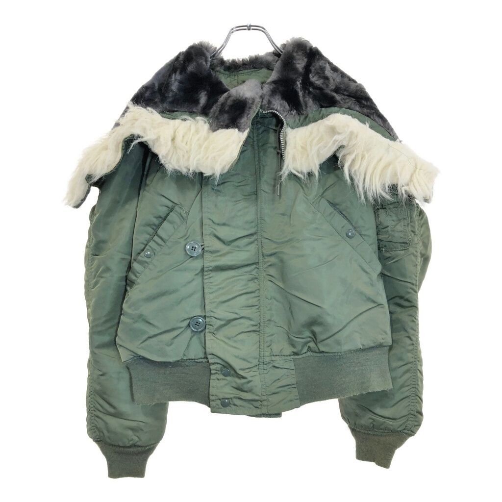 N-2B ALPHA ミリタリージャケット L オリーブグリーン ALPHA N-2B Flight Jacket Coat men Size L olive green 80s