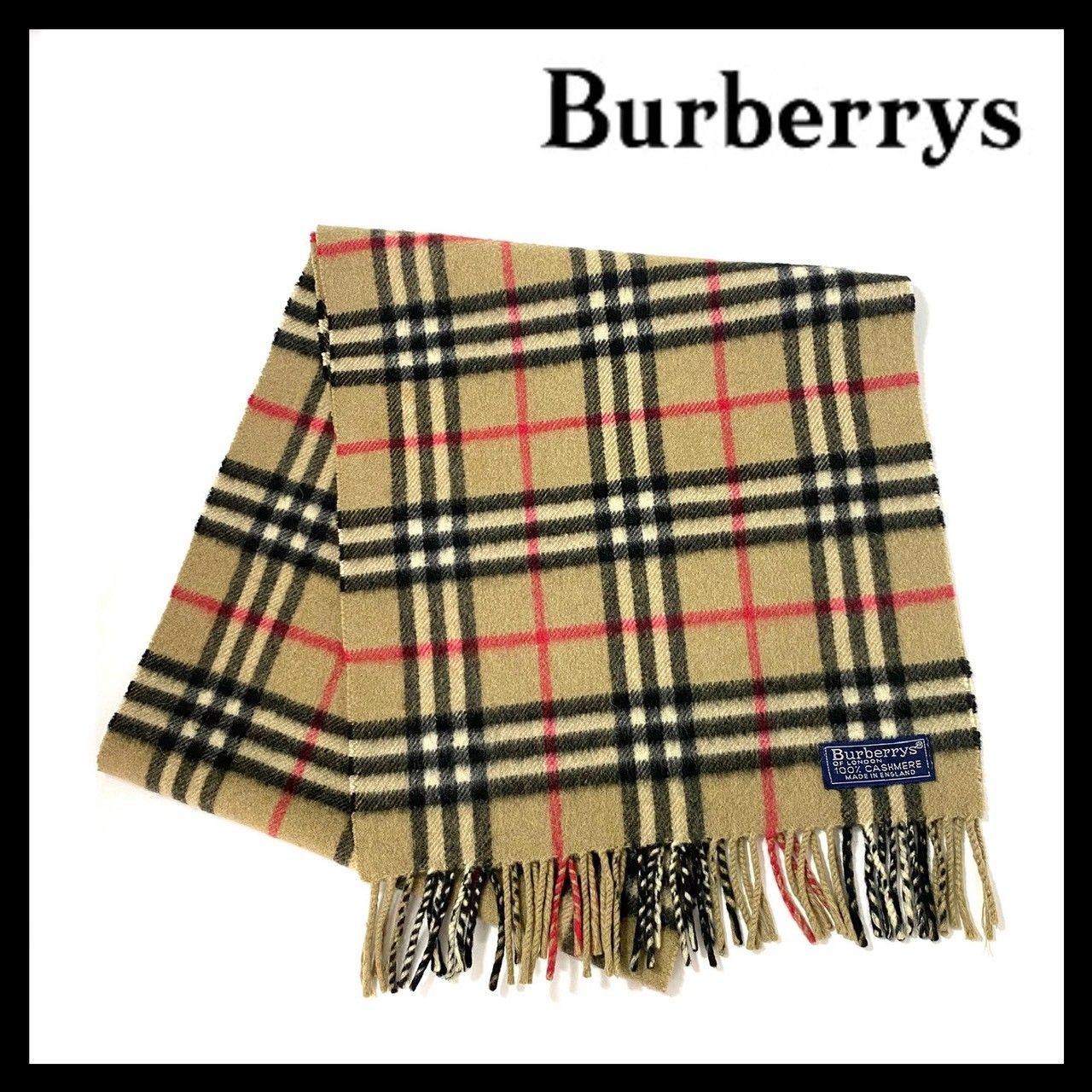 Burberrys】マフラー カシミヤ 100% ノバチェック ベージュ ブラック