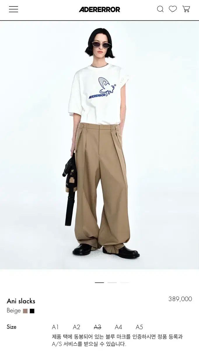 ADER ERROR アーダーエラー じゃない スラックス A2 サイズ ミスフィット Adererror