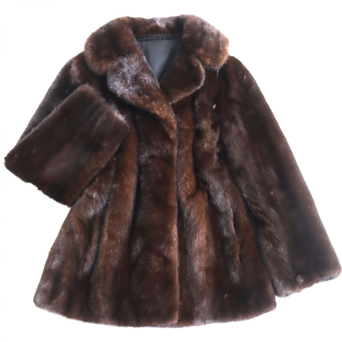 極美品△MINK ミンク 本毛皮ショートコート ジャケット ダーク