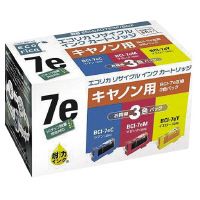 【新品・2営業日で発送】エコリカ リサイクルインクカートリッジ CANON カラー 3個パック(シアン／マゼンタ／イエロー) BCI-7eシリーズ BCI-7E／3MP ECI-CA07E3P／BOX