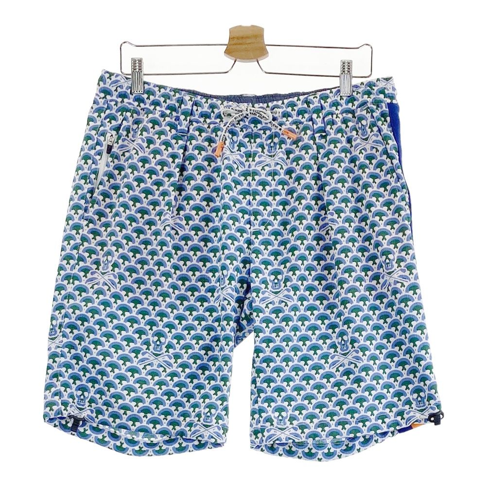 サイズ 50 MARK-LONA マークアンドロナ ハーフパンツ スカル 総柄 ブルー系 240101463053 ゴルフウェア メンズ ストスト