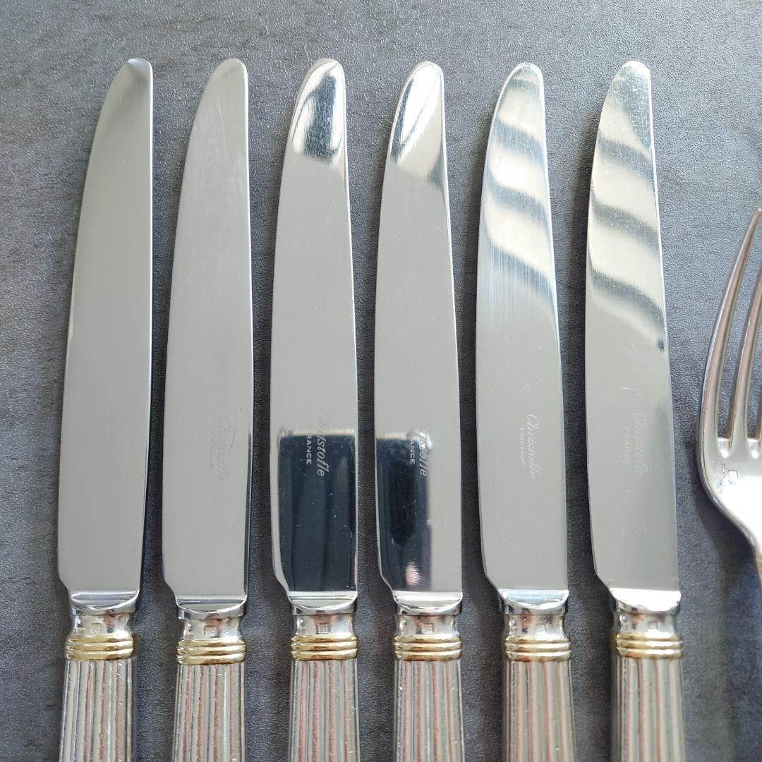 クリストフル アリアゴールドリング テーブル ナイフフォーク 12点